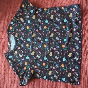 Shein 4XL(20) allover cartoon galaxy print tee